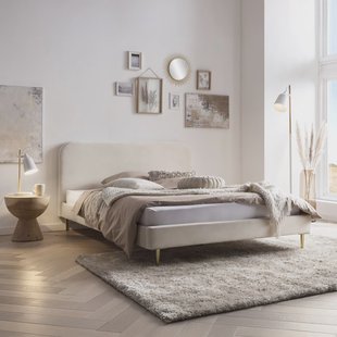 Artistiq Bed 'Federico' Velvet, 140 x 200cm, kleur beige