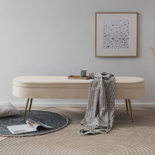 Artistiq Bankje 'Ignacio' Velvet, 142cm, kleur beige