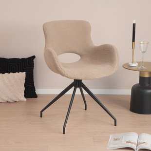 Tower Living Draaibare Eetkamerstoel 'Campo' Teddy, kleur Lichtbruin