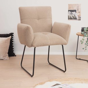 Tower Living Eetkamerstoel 'Dante' Teddy, kleur Lichtbruin