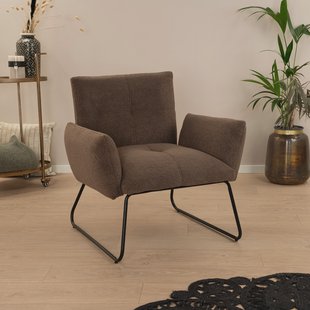 Tower Living Fauteuil 'Dante' Teddy, kleur Donkerbruin