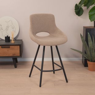 Tower Living Barkruk 'Campo' Teddy, kleur Lichtbruin (zithoogte 65cm)