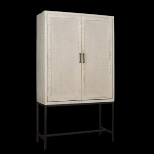 RENEW Opbergkast 'Carini' Hout en Webbing, 190 x 110cm, kleur Wit