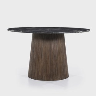 Eleonora Ronde Eettafel 'Maxim' Mangohout en marmer, 130cm