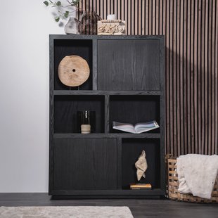 Eleonora Opbergkast 'Helsinki' Eiken, kleur Zwart, 170 x 120cm