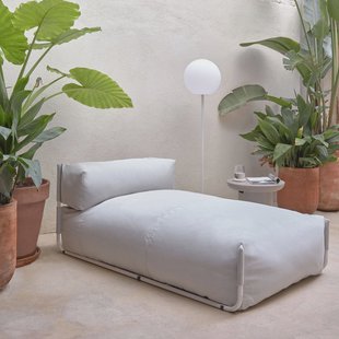 Kave Home Modulaire Outdoor Bank 'Square' Chaise Longue, kleur Lichtgrijs