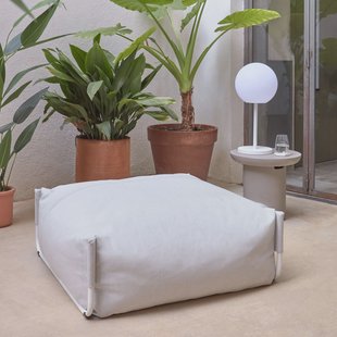 Kave Home Modulaire Outdoor Bank 'Square' Poef, kleur Lichtgrijs