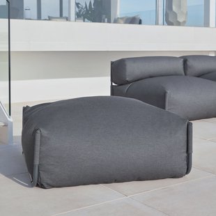 Kave Home Modulaire Outdoor Bank 'Square' Poef, kleur Donkergrijs