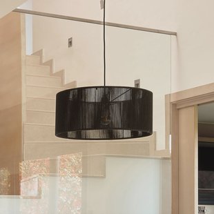 Kave Home Lampenkap 'Cantia' Jute, Ø47cm, kleur zwart