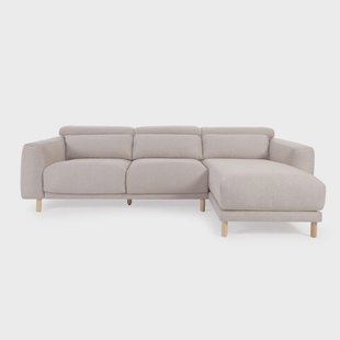 Kave Home Loungebank 'Singa' Rechts, Chenille, kleur Beige