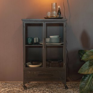 ZILT Vitrinekast 'Bony' Op wieltjes, 105 x 65cm