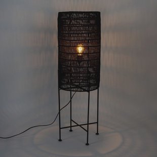 Dutchbone Vloerlamp 'Kari' Jute, kleur Zwart