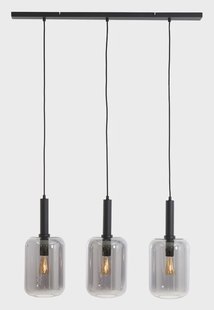 Light & Living Hanglamp 'Lekar' 3-Lamps, kleur Zwart/Smoke