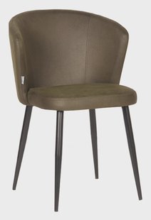 LABEL51 Eetkamerstoel 'Wave' Microfiber, kleur Army Green