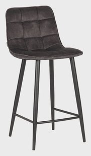 LABEL51 Barkruk 'Jelt' Velvet, kleur Antraciet (zithoogte 65cm)