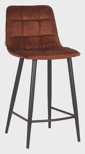 LABEL51 Barkruk 'Jelt' Velvet, kleur Roest (zithoogte 65cm)