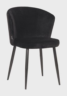 LABEL51 Eetkamerstoel 'Wave' Velvet, kleur Zwart