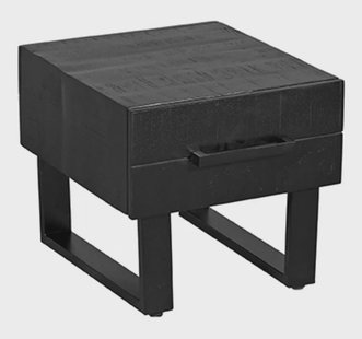 LABEL51 Salontafel 'Santos' 50 x 44cm, Mangohout, kleur Zwart