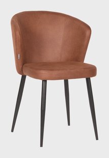 LABEL51 Eetkamerstoel 'Wave' Microfiber, kleur Cognac