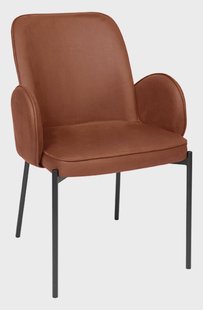 LABEL51 Eetkamerstoel 'Jari' Microfiber, kleur Cognac