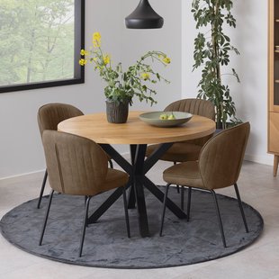 Bendt Ronde Eettafel 'Line' Eiken, 120cm