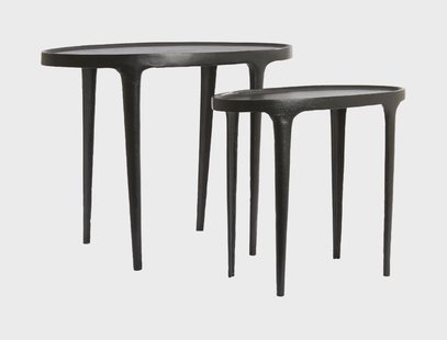 Light & Living Bijzettafel 'Arica' Set van 2 stuks, kleur Mat Zwart