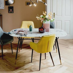 Artistiq Ovale Eettafel 'Nicky' 140 x 90cm, Marmerlook