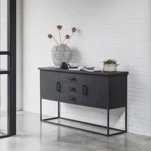 DTP Home Dressoir 'Beam' Teakhout, 158cm, kleur Zwart