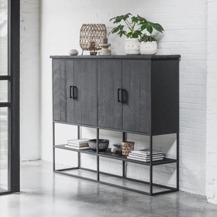 DTP Home Opbergkast 'Beam' Teakhout, 180 x 140cm, kleur Zwart