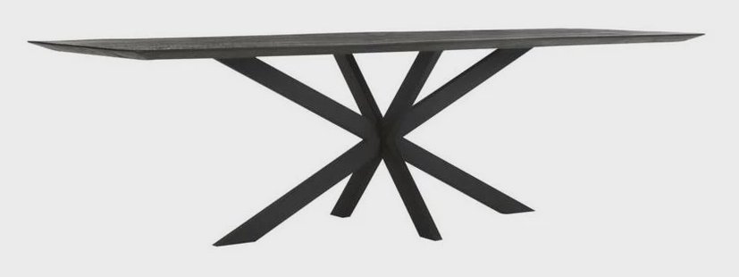 DTP Home Eettafel 'Curves' Teakhout. 260 x 100cm, kleur Zwart