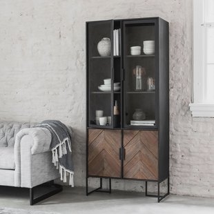 DTP Home Vitrinekast 'Criss Cross' Hout en staal, 185 x 80cm