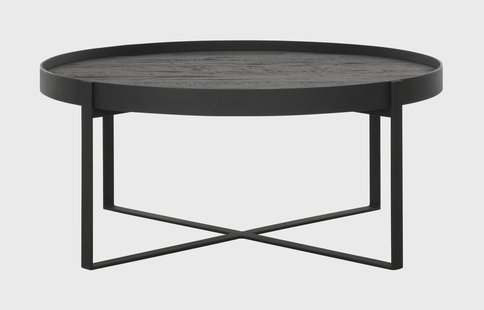 DTP Home Salontafel 'Pluto' Teakhout, 80cm, kleur Zwart