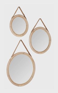 MUST Living Spiegel 'San Jose' Rotan, Set van 3 stuks