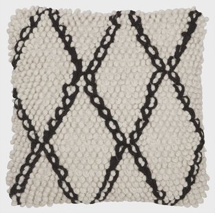 MUST Living Kussen 'Princess' 45 x 45cm, kleur Wit / Zwart