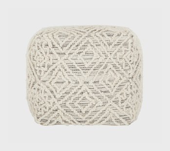 MUST Living Poef 'Quartz' 40cm, kleur Grijs / Naturel