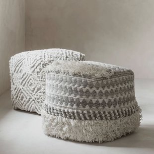 MUST Living Poef 'Aura' 40cm, kleur Grijs