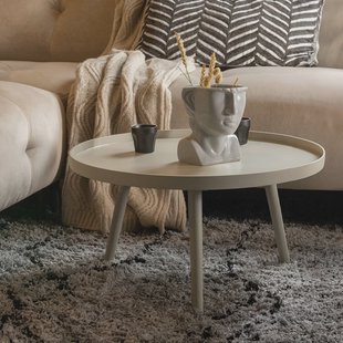 WOOOD Ronde Bijzettafel 'Mesa' Ø60cm, kleur Zand