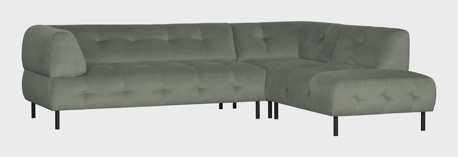 WOOOD Hoekbank 'Lloyd' Rechts, Velvet, kleur Waterplant
