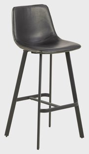 Bendt Barkruk 'Xanthe' PU, kleur Zwart (zithoogte 76.5cm)