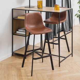 Bendt Barkruk 'Xanthe' PU, kleur Cognac (zithoogte 76.5cm)