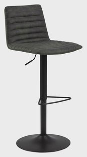 Bendt Draaibare Barkruk 'Yordy' PU, kleur Antraciet (zithoogte 60.5-82cm)