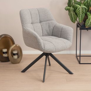 Sohome Draaibare Eetkamerstoel 'Almar' Bouclé, kleur Lichtgrijs