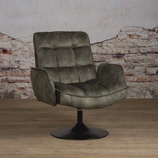 Tower Living Draaibare Fauteuil 'Tropea' Velvet, kleur Donkergroen