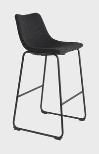 Light & Living Barkruk 'Jeddo' Bouclé, kleur Zwart (zithoogte 72cm)