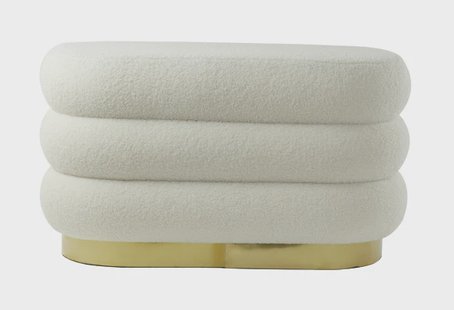 Light & Living Hocker 'Lyall' Teddy, kleur Crème