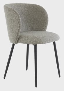 Light & Living Eetkamerstoel 'Elyna' Bouclé, kleur Grijsbruin