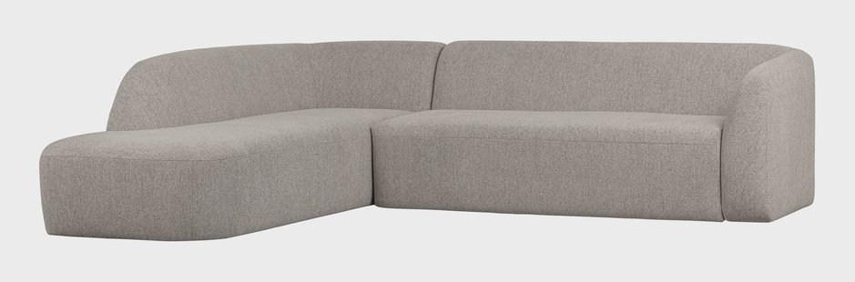 WOOOD Hoekbank 'Sloping' Links, kleur Off White Melange