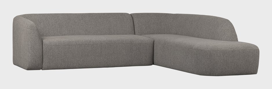 WOOOD Hoekbank 'Sloping' Rechts, kleur Grijs Melange