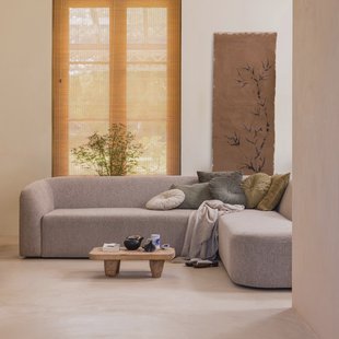 WOOOD Hoekbank 'Sloping' Rechts, kleur Naturel Melange