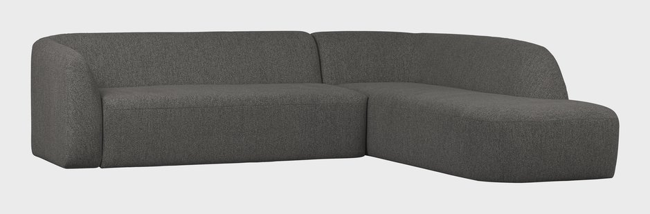 WOOOD Hoekbank 'Sloping' Rechts, kleur Antraciet Melange